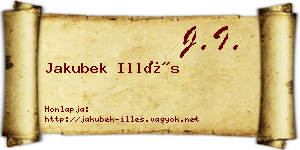 Jakubek Illés névjegykártya